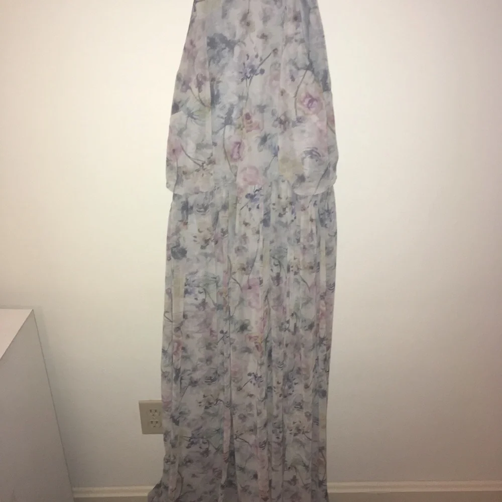 BHLDN Alana dress, floral maxi, tie waist. - Picture 3 of 5
